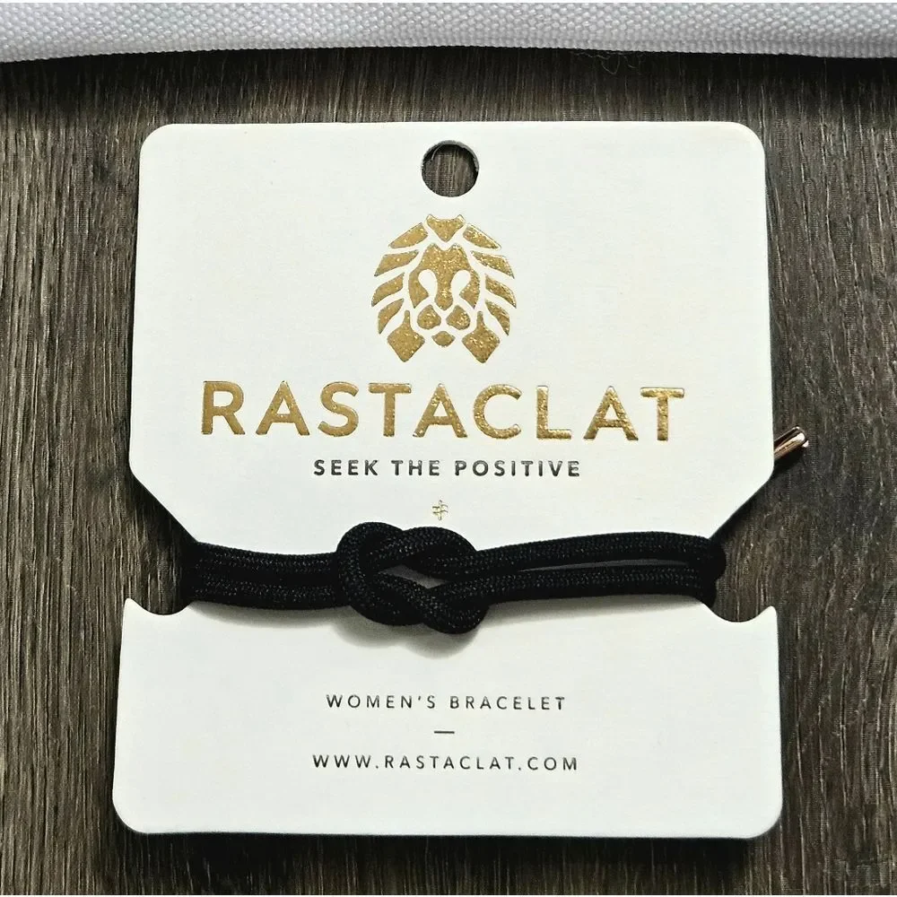 RASTACLAT DAHLIA 2 positive vibes black & peach gold adjustable knot bracelet - Picture 4 of 9
